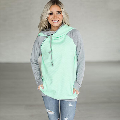 

Women's Hoodie Pullover Color Block Daily Casual Hoodies Sweatshirts Blushing Pink Wine Green