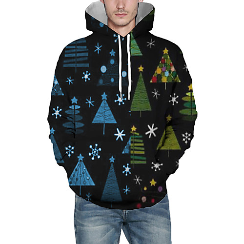 

Men's Pullover Hoodie Sweatshirt Print Graphic 3D Hooded Christmas Daily 3D Print Christmas Hoodies Sweatshirts Long Sleeve Black