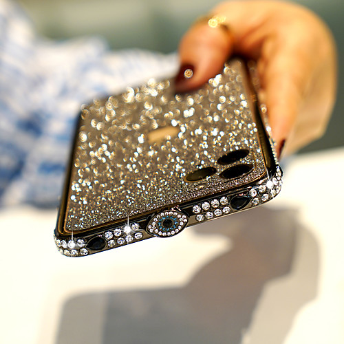 

Phone Case For Apple Bumper iPhone 12 Pro Max 11 SE 2020 X XR XS Max 8 7 Shockproof Rhinestone Solid Color Metal