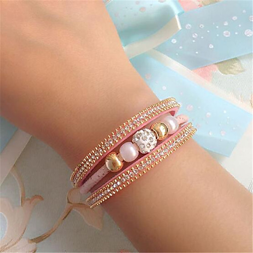

Women's Wrap Bracelet Vintage Bracelet Leather Bracelet Braided Fashion Vintage Theme Vintage Boho Leather Bracelet Jewelry White / Black / Blue For Christmas Halloween Gift Festival