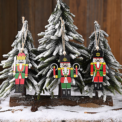 

Christmas Decorations Wooden Walnut Soldier Standing Pendant Wooden Creative Pendant Doll Pendant