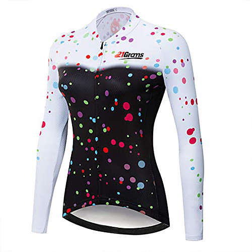 

21Grams Women's Long Sleeve Cycling Jersey Winter Fleece Polyester Black Bike Jersey Top Mountain Bike MTB Road Bike Cycling Thermal Warm UV Resistant Fleece Lining Sports Clothing Apparel / Stretchy