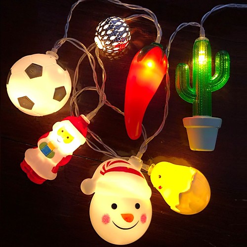 

LED String Lights Euro Cup Football Moroccan Santa Claus Ghost Skeleton Pumpkin Chick Cactus Garden String Lights Hanging Lantern Fairy Light Outdoor Christmas Halloween Decor Light Chain AA Battery