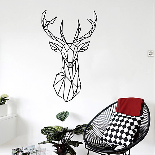 

Nordic Geometry Deer Wall Stickers Vinyl Mural Decals Creative For Children's Room Wall Decoration Decal mural wall-sticker