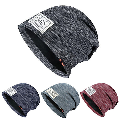 

Men's Beanie Hat 1 PCS Winter Outdoor Portable Warm Soft Comfortable Skull Cap Beanie Hat Stripes Cotton Dark Grey Red Sky Blue for Hunting Fishing Climbing