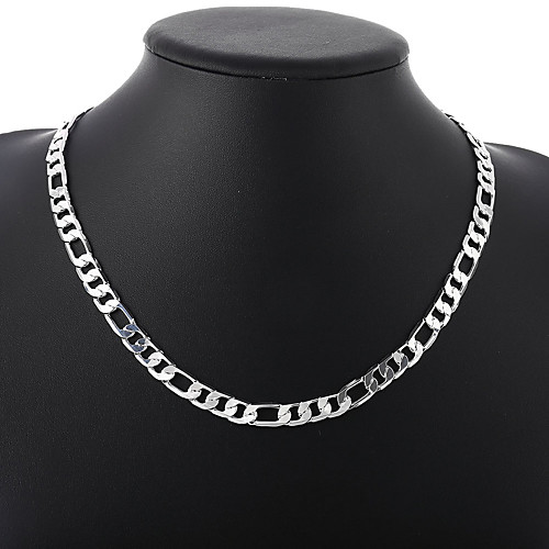

Women's Men's Chain Necklace Beaded Necklace Classic Precious Fashion Copper Silver Plated Silver 51 cm Necklace Jewelry 1pc For Christmas Halloween Party Evening Street / Chains
