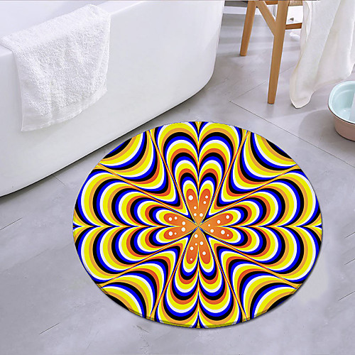 

Psychedelic Geometry Round Mat Carpet Door Mat Bedroom Living Room Carpet Study Room Carpet Kitchen Bathroom Anti-slip Mat
