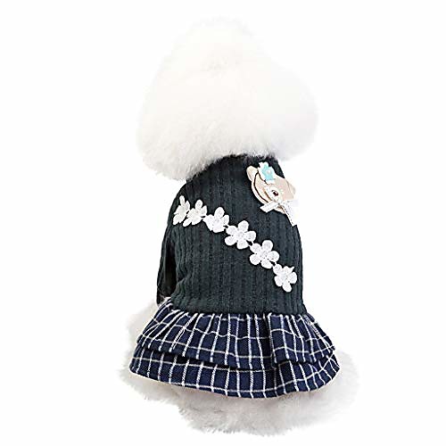 

dog girl clothes pet elegant dress winter keep warm apparel for small dog cat puppies