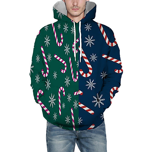 

Men's Pullover Hoodie Sweatshirt Print Graphic 3D Hooded Christmas Daily 3D Print Christmas Hoodies Sweatshirts Long Sleeve Green