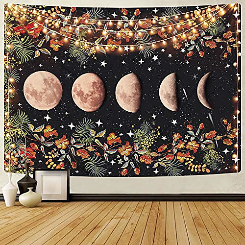 

Wall Tapestry Art Decor Blanket Curtain Picnic Tablecloth Hanging Home Bedroom Living Room Dorm Decoration Moon Sky Galaxy