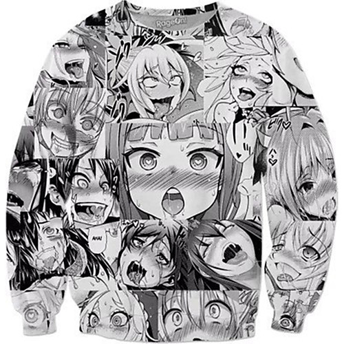 

Inspired by Ahegao Ahegao Cosplay Costume Hoodie Terylene 3D Printing Harajuku Graphic Hoodie For Women's / Men's