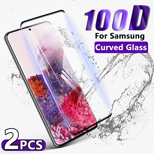 

2PCS 100D Curved Tempered Glass For Samsung Galaxy S20 Ultra S20 Plus S20 Screen Protector For Samsung Note 10 Pro Note 10 9 8 Samsung Galaxy S10 Lite S10 9 8 Plus