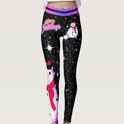 

Women's High Waist Yoga Pants Tights Leggings Tummy Control Butt Lift Breathable Christmas Black Spandex Yoga Fitness Gym Workout Winter Sports Activewear Stretchy