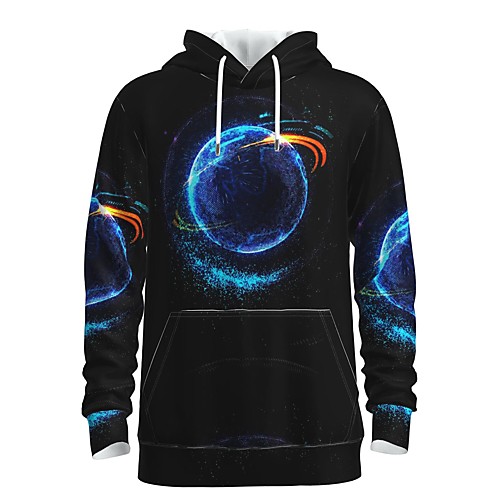

Men's Pullover Hoodie Sweatshirt Universe Graphic 3D Front Pocket Hooded Daily 3D Print 3D Print Casual Hoodies Sweatshirts Long Sleeve Blue