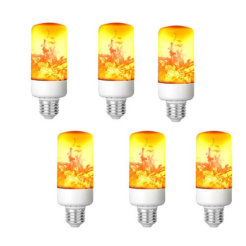 

LED Flame Effect Fire Light Bulb E26-E27 Base 4 Modes with Upside Down Effect Halloween Christmas Atmosphere Decoration 8W AC85-265V