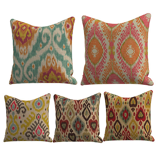 

Cushion Cover 5PC Faux Linen Soft Decorative Square Throw Pillow Cover Cushion Case Pillowcase for Sofa Bedroom 45 x 45 cm (18 x 18 Inch) Superior Quality Mashine Washable