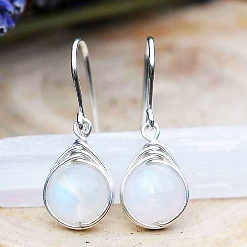 

Women's Opal Hanging Earrings Chandelier Fruit Fashion Korean Earrings Jewelry Silver For Party Evening Date 1 Pair