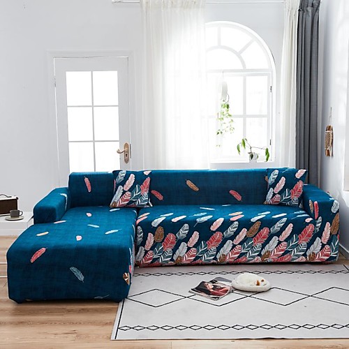 

Feather Print 1-Piece Couch Cover Furniture Protector Soft Stretch Slipcovers Fit for 1~4 Cushion Couch Armchair/Loveseat/Three Seater/Four Seater/L shaped sofa,Easy to Install