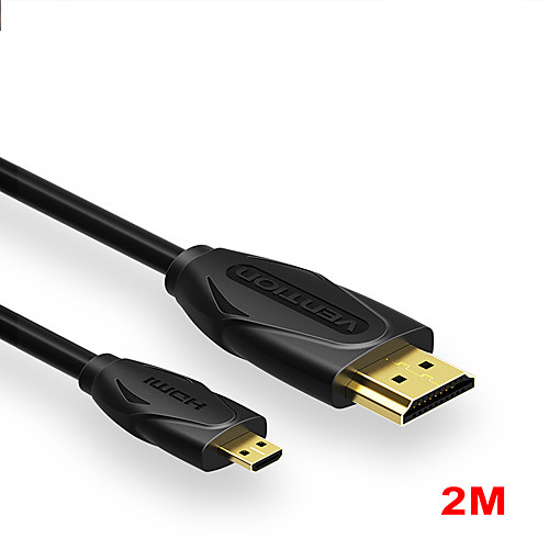 

Vention Micro HDMI-compatible Cable 4K 3D Effect Micro Mini HDMI-compatible to HDMI-compatible Cable Male to Male for GoPro Camera Sony Projector Micro HDMI-compatible Cable 2m