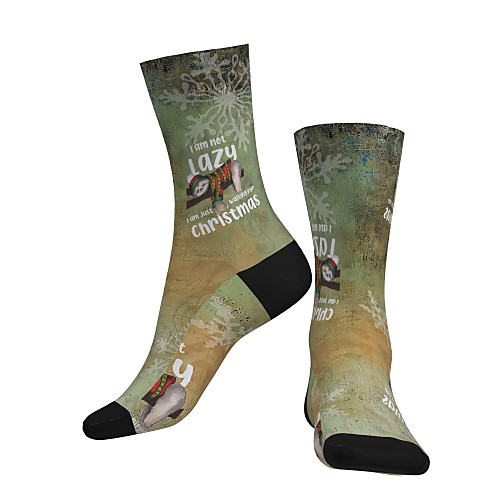

Crew Socks Compression Socks Calf Socks Athletic Sports Socks Cycling Socks Women's Men's Bike / Cycling Breathable Soft Comfortable 1 Pair Christmas Santa Claus Cotton Green S M / Stretchy