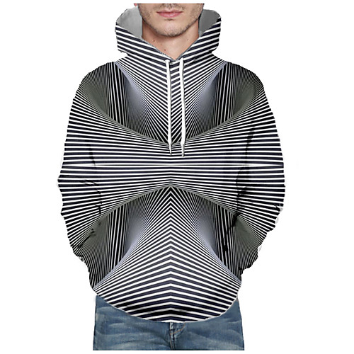 

Men's Pullover Hoodie Sweatshirt Graphic Abstract 3D Front Pocket Hooded Daily 3D Print 3D Print Casual Hoodies Sweatshirts Long Sleeve Gray