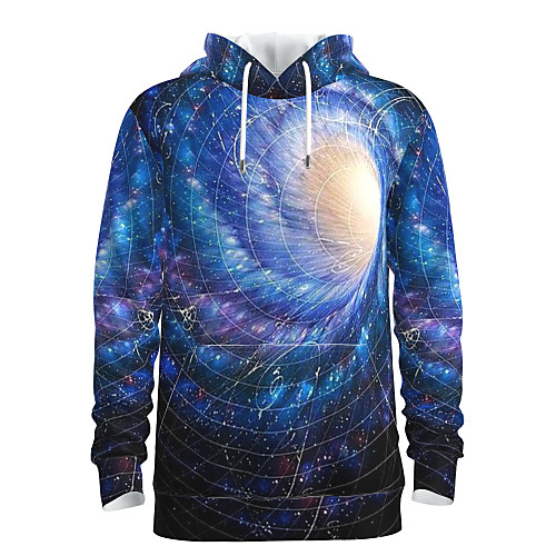 

Men's Pullover Hoodie Sweatshirt Universe Graphic 3D Front Pocket Hooded Daily 3D Print 3D Print Casual Hoodies Sweatshirts Long Sleeve Blue