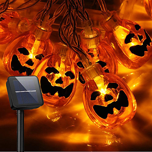 

Outdoor Solar String Light Halloween Pumpkin Lights 30-100 LED Halloween Solar String Lights Operated 8 Modes IP65 Waterproof 3D Jack-O-Lantern Lights for Halloween Decorations Outdoor Indoor Party