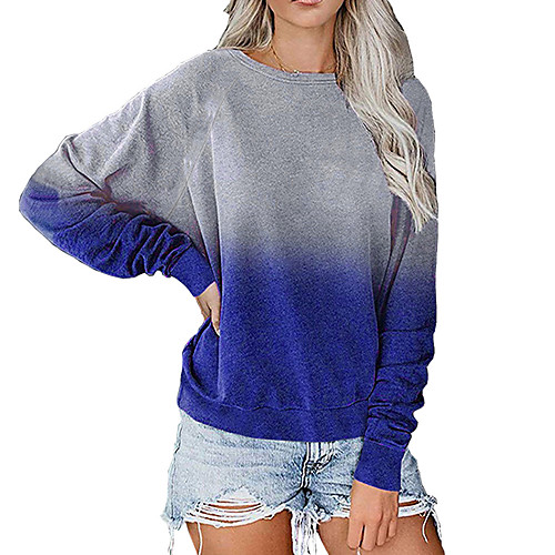 

Women's Hoodie Sweatshirt Tie Dye Daily Casual Hoodies Sweatshirts Loose Blue Wine Fuchsia