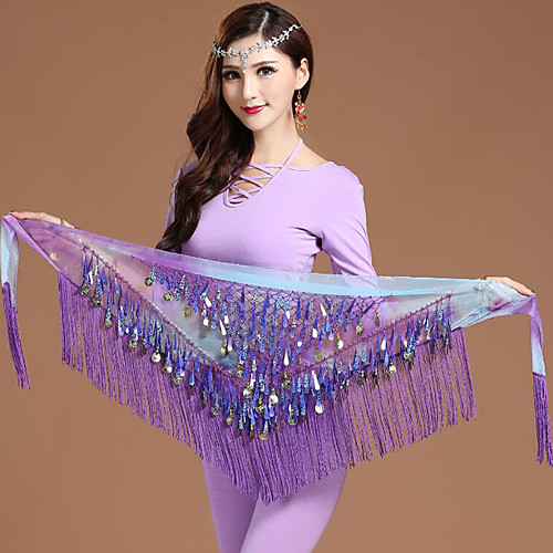 

Women's Dancer Belly Dance Party Costume Cosplay Exotic Dancewear Polyester Alloy Purple Red Yellow Sash / Ribbon