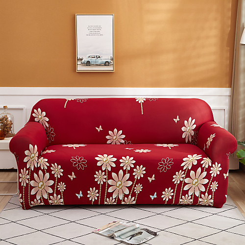 

Stretch Sofa Cover Slipcover Elastic Sectional Couch Armchair Loveseat 4 Or 3 Seater L Shape Floral Flower Soft Durable