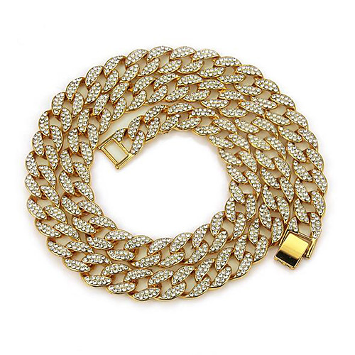 

Men's Chain Necklace Beaded Necklace Retro Precious Fashion Punk Rock Zircon Gold Plated Chrome Gold Silver 46,51,61 cm Necklace Jewelry 1pc For Christmas Halloween Party Evening Street Gift / Chains