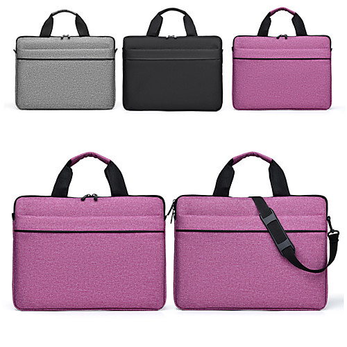 

13.3 Inch Laptop / 14 Inch Laptop / 15.6 Inch Laptop Sleeve / Shoulder Messenger Bag / Briefcase Handbags Polyester Plain / Solid Colored for Men for Women for Business Office Waterpoof Shock Proof