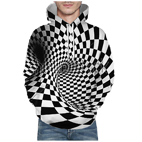 

Men's Pullover Hoodie Sweatshirt Graphic Abstract 3D Front Pocket Hooded Daily 3D Print 3D Print Casual Hoodies Sweatshirts Long Sleeve Black