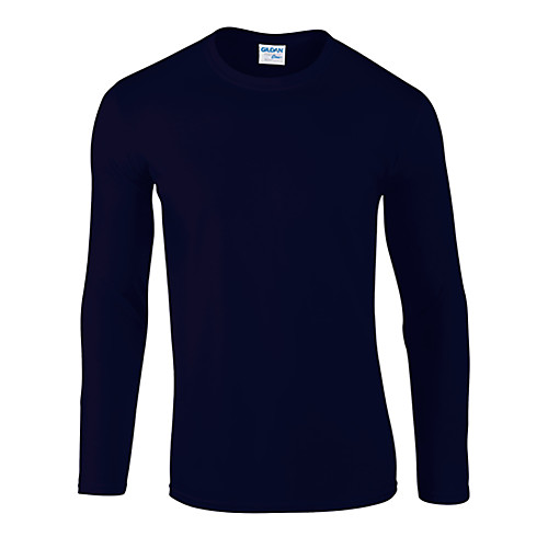 

Men's Unisex T shirt Shirt Solid Color Plus Size Long Sleeve Outdoor clothing Tops Cotton Round Neck Sapphire Gray / Fall