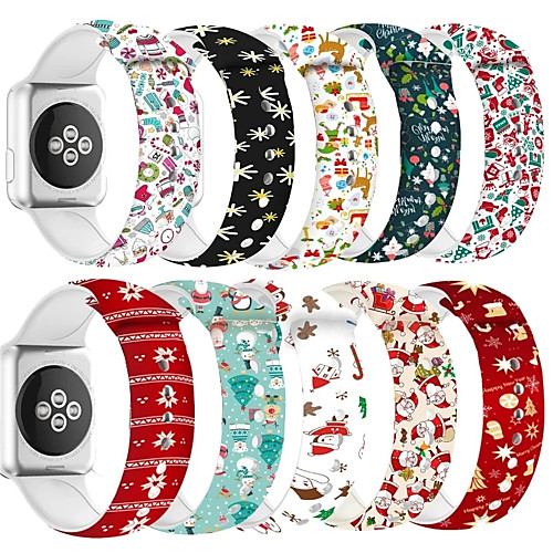 

Smart Watch Band for Apple iWatch 1 pcs Sport Band Silicone Replacement Wrist Strap for Apple Watch Series 6 / SE / 5/4 44mm Apple Watch Series 6 / SE / 5/4 40mm Apple Watch Series 3/2/1 38mm Apple