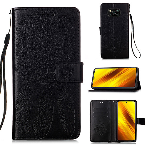

Case For Xiaomi Poco X3 NFC / Mi 10 Lite 5G / Mi 10 Youth 5G / Redmi Note 9 / Redmi Note 9S / Redmi Note 9 Pro Max Card Holder Flip Magnetic Full Body Cases Solid Colored Feathers PU Leather