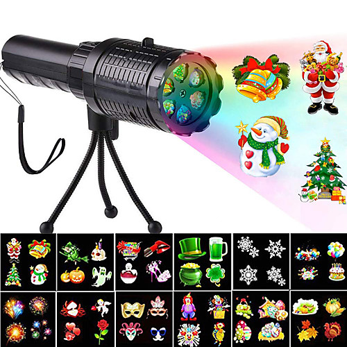 

2 in 1 Moving Water Wave Halloween Christmas Projector Light 12 Patterns Double LED Garden Waterproof Projector Lamp Effect Lamp