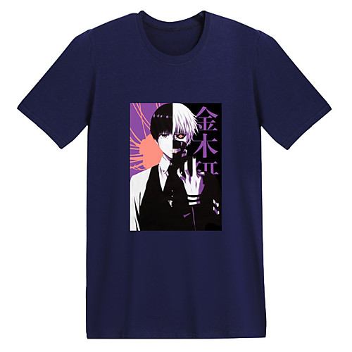 

Inspired by Tokyo Ghoul Kaneki Ken T-shirt Anime Polyester / Cotton Blend Graphic Prints Printing Harajuku Graphic T-shirt For Women's / Men's