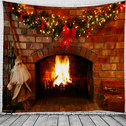 

Christmas Santa Claus Holiday Party Wall Tapestry Art Decor Blanket Curtain Picnic Tablecloth Hanging Home Bedroom Living Room Dorm Decoration Fireplace Gift