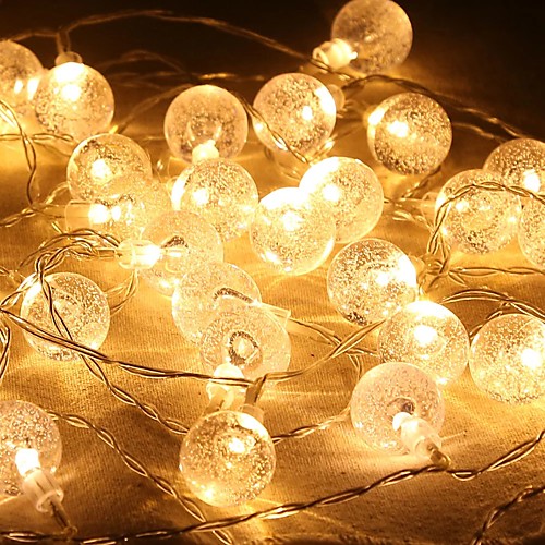 

LED Bubble Ball Shape Battery Box Lighting Warm White Chain Christmas Party Festival Indoor Outdoor Decorative Lights