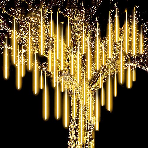 

Outdoor Meteor Shower Rain String Lights 50cm 100-240V 16 Tubes LED String Lights Waterproof For Christmas Wedding Party Decorationfor Christmas Trees Halloween Decoration Holiday Wedding