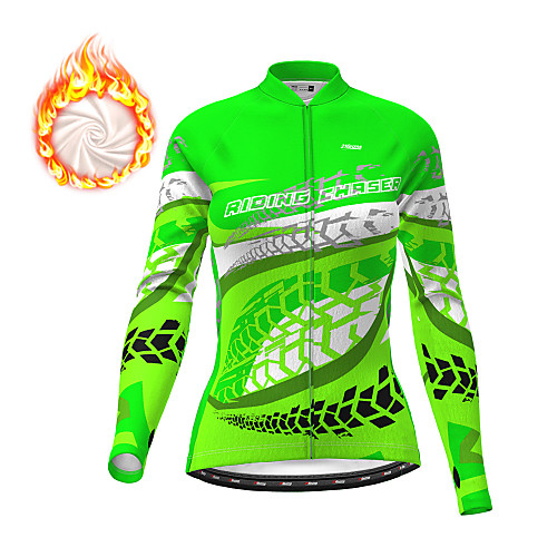 

21Grams Women's Long Sleeve Cycling Jersey Winter Fleece Polyester Red Fuchsia Blue Bike Jersey Top Mountain Bike MTB Road Bike Cycling Fleece Lining Warm Quick Dry Sports Clothing Apparel / Stretchy