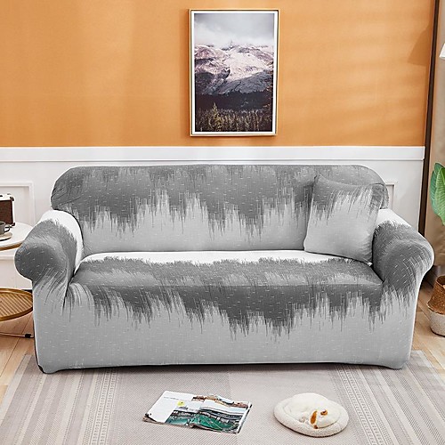 

Ink Print 1-Piece Sofa Cover Soft Stretch Slipcover for 1~4 Cushion Couch Armchair/Loveseat/Three Seater/Four Seater/L shaped sofa,Easy to Install(1 Free Cushion Cover)
