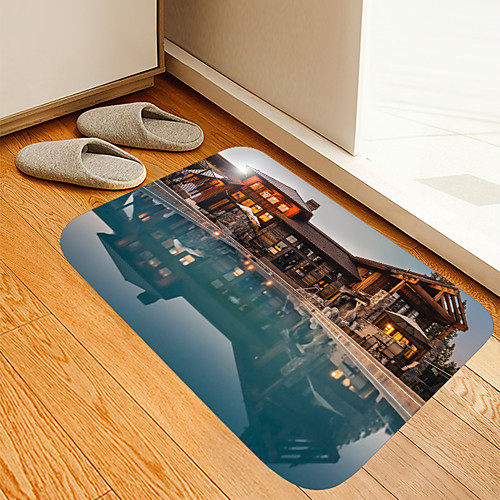 

Villa Swimming Pool Digital Printing Mat Modern Bath Mats Nonwoven Memory Foam Novelty Bathroom