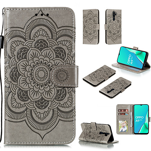 

Phone Case For OPPO Full Body Case Leather Flip Reno 4 5G Reno 4 Pro 5G oppo A9 2020 OPPO A5 2020 Oppo A72 / A52 / A92 Oppo A8 / A31 Card Holder Flip Magnetic Flower / Floral Solid Color PU Leather