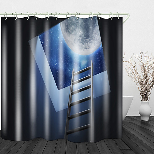

Skylight Planet Digital Printing Shower Curtain Shower Curtain Shower Curtains & Hooks Modern Polyester New Design