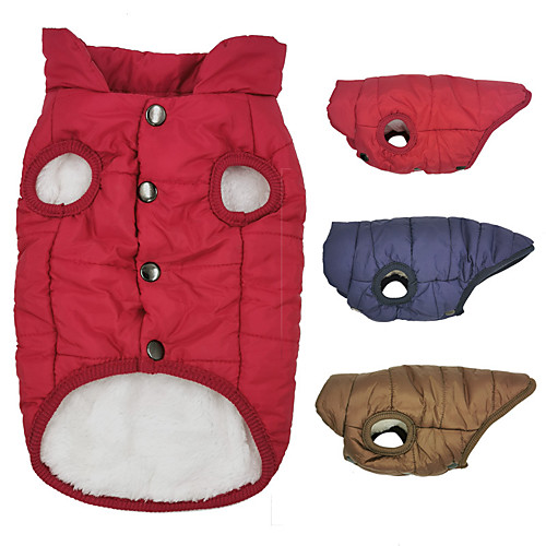 

Dog Jacket Fleece Vest Solid Colored Classic Style Christmas Casual / Daily Winter Dog Clothes Puppy Clothes Dog Outfits Warm Red Blue Pink Costume for Girl and Boy Dog Cotton XS S M L XL XXL