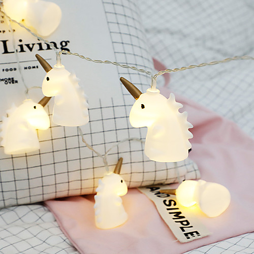 

1.5M 10LEDs Unicorn Fairy Tale Garland String Lights Battery Operation Christmas String Lights Holiday Wedding Party Family Kids Bedroom Decoration Delivery Without Battery