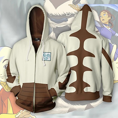 

Inspired by Avatar: The Last Airbender Appa Cosplay Costume Hoodie Terylene 3D Printing Hoodie For Women's / Men's