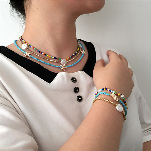 

Women's Jewelry Set Fancy Star Joy Gemini Stylish Unique Design Punk Trendy Boho Pearl Earrings Jewelry Rainbow For Christmas Halloween Party Evening Prom Festival 6pcs